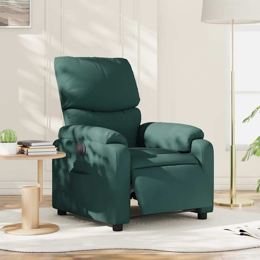 Fauteuil inclinable électrique Vert foncé Tissu - XIOS