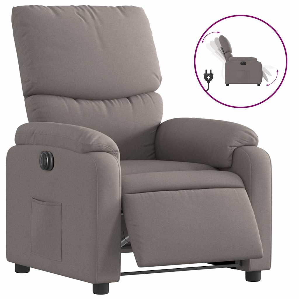 Fauteuil inclinable électrique Taupe Tissu - XIOS