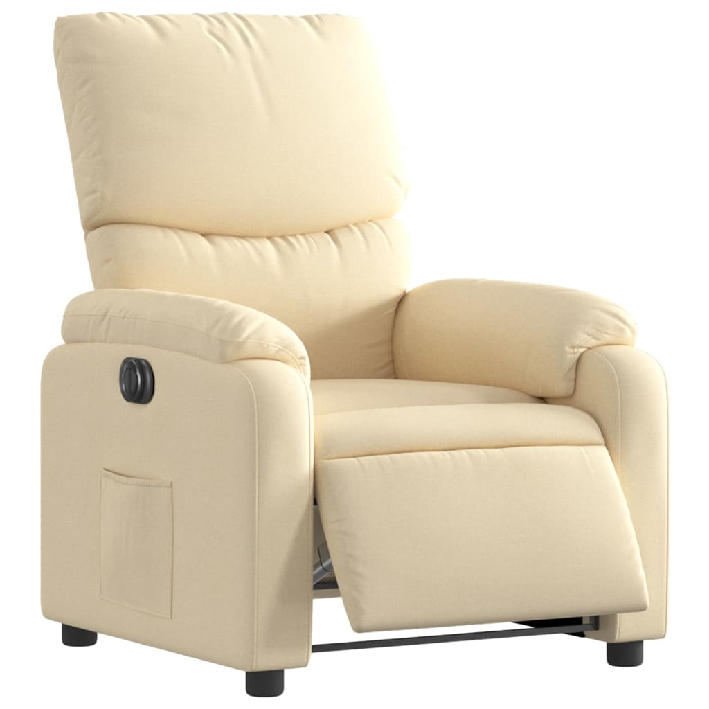 Fauteuil inclinable électrique Crème Tissu - XIOS