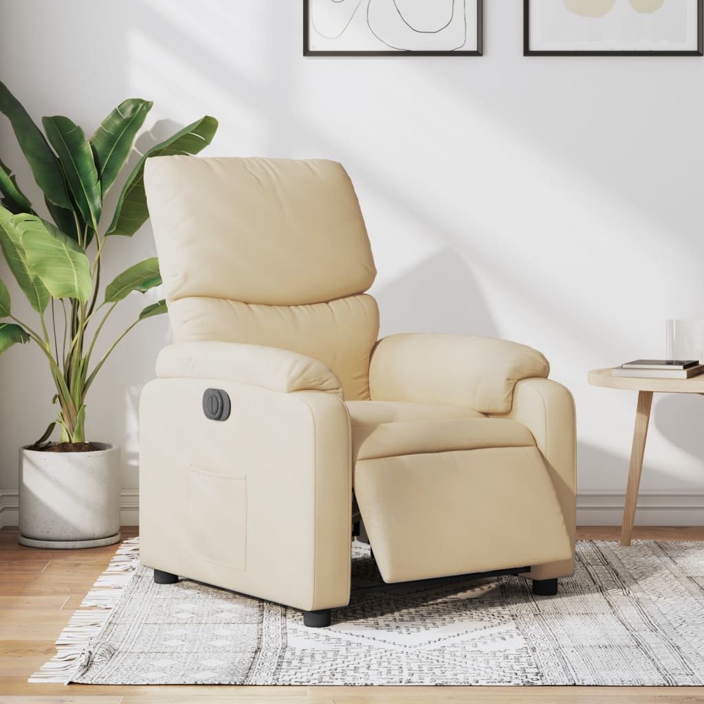 Fauteuil inclinable électrique Crème Tissu - XIOS