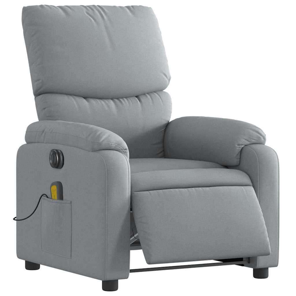 Fauteuil de massage inclinable électrique gris clair tissu - XIOS