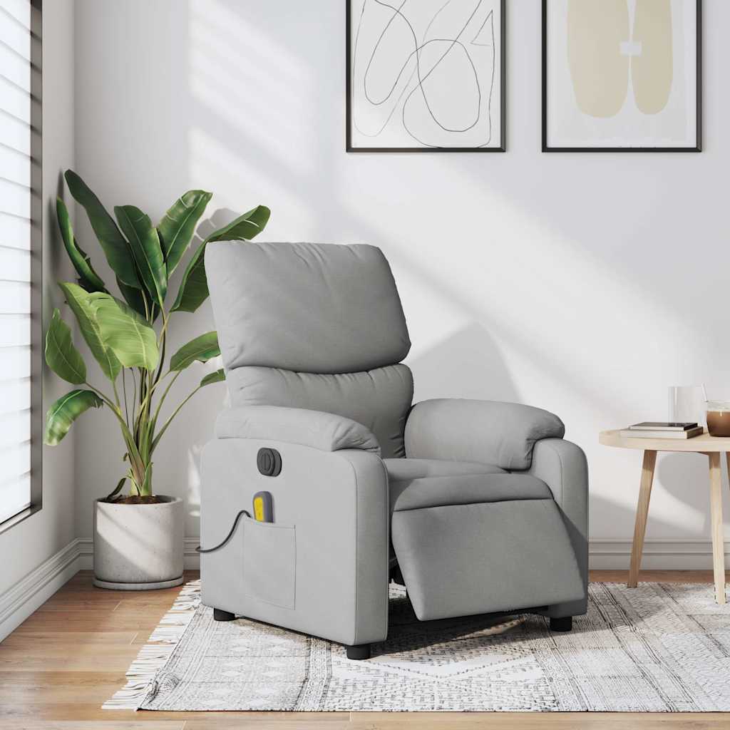 Fauteuil de massage inclinable électrique gris clair tissu - XIOS