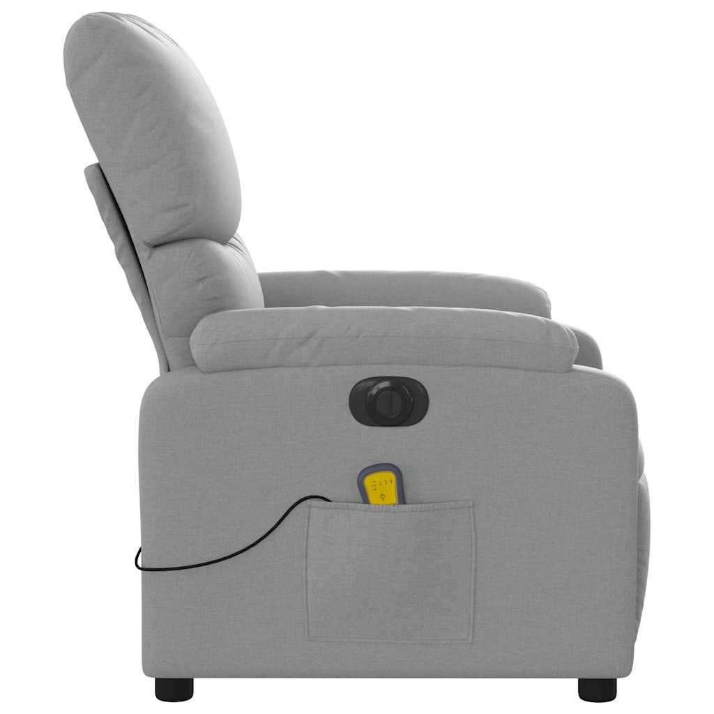 Fauteuil de massage inclinable électrique gris clair tissu - XIOS