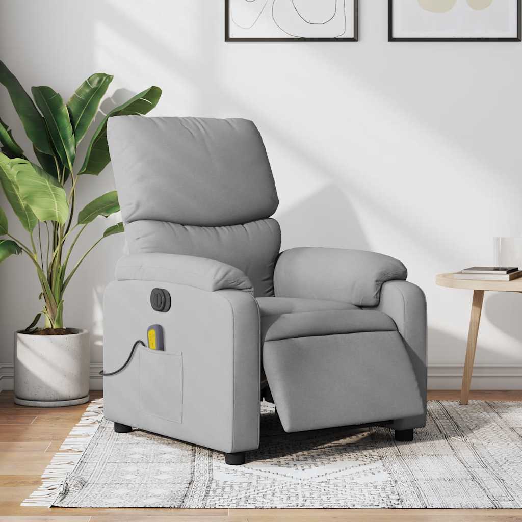 Fauteuil de massage inclinable électrique gris clair tissu - XIOS