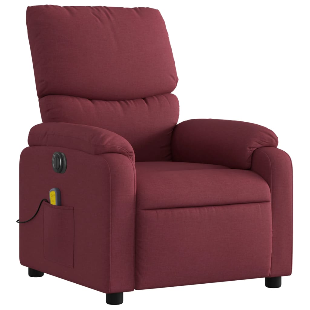 Fauteuil de massage inclinable électrique Rouge bordeaux Tissu - XIOS