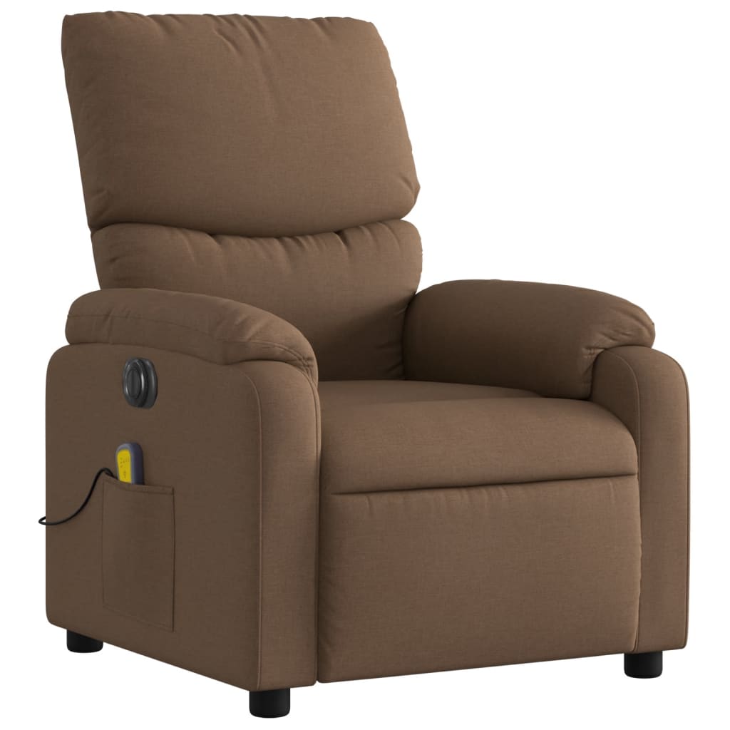 Fauteuil inclinable de massage électrique marron tissu - XIOS