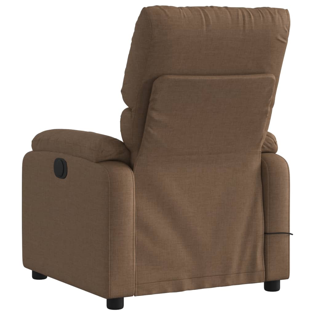 Fauteuil inclinable de massage électrique marron tissu - XIOS