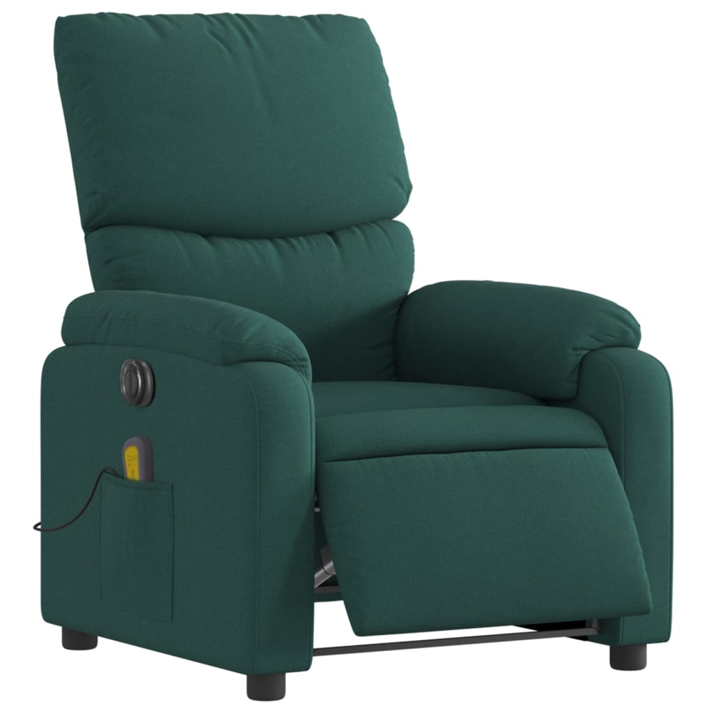 Fauteuil de massage inclinable électrique Vert foncé Tissu - XIOS