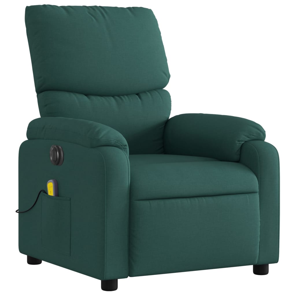 Fauteuil de massage inclinable électrique Vert foncé Tissu - XIOS