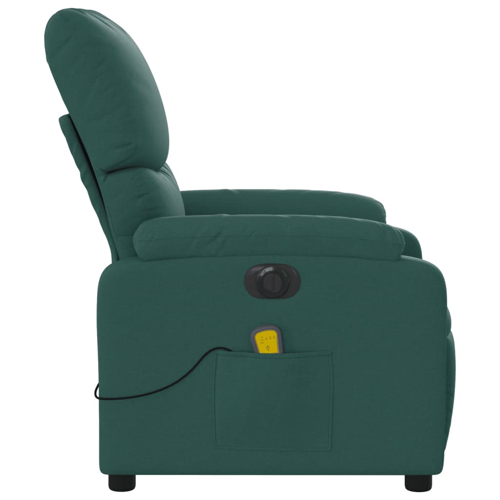 Fauteuil de massage inclinable électrique Vert foncé Tissu - XIOS