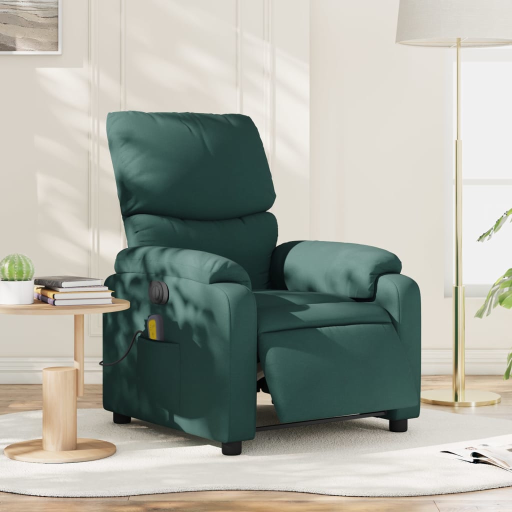 Fauteuil de massage inclinable électrique Vert foncé Tissu - XIOS