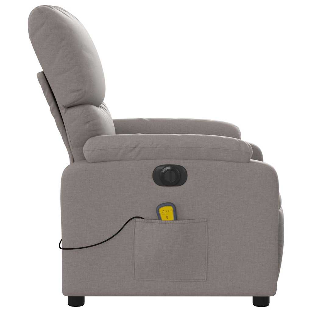 Fauteuil de massage inclinable électrique Taupe Tissu