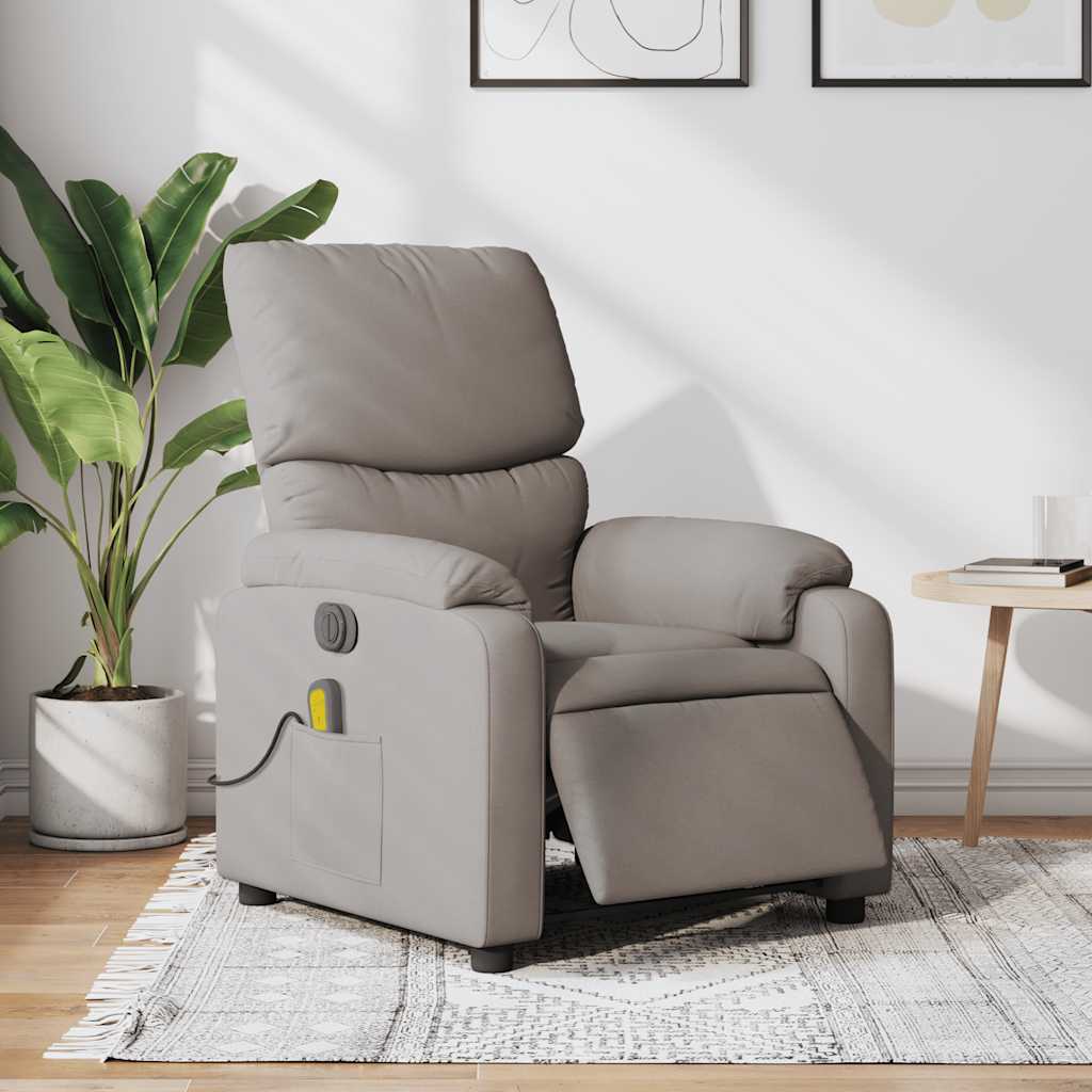 Fauteuil de massage inclinable électrique Taupe Tissu - XIOS