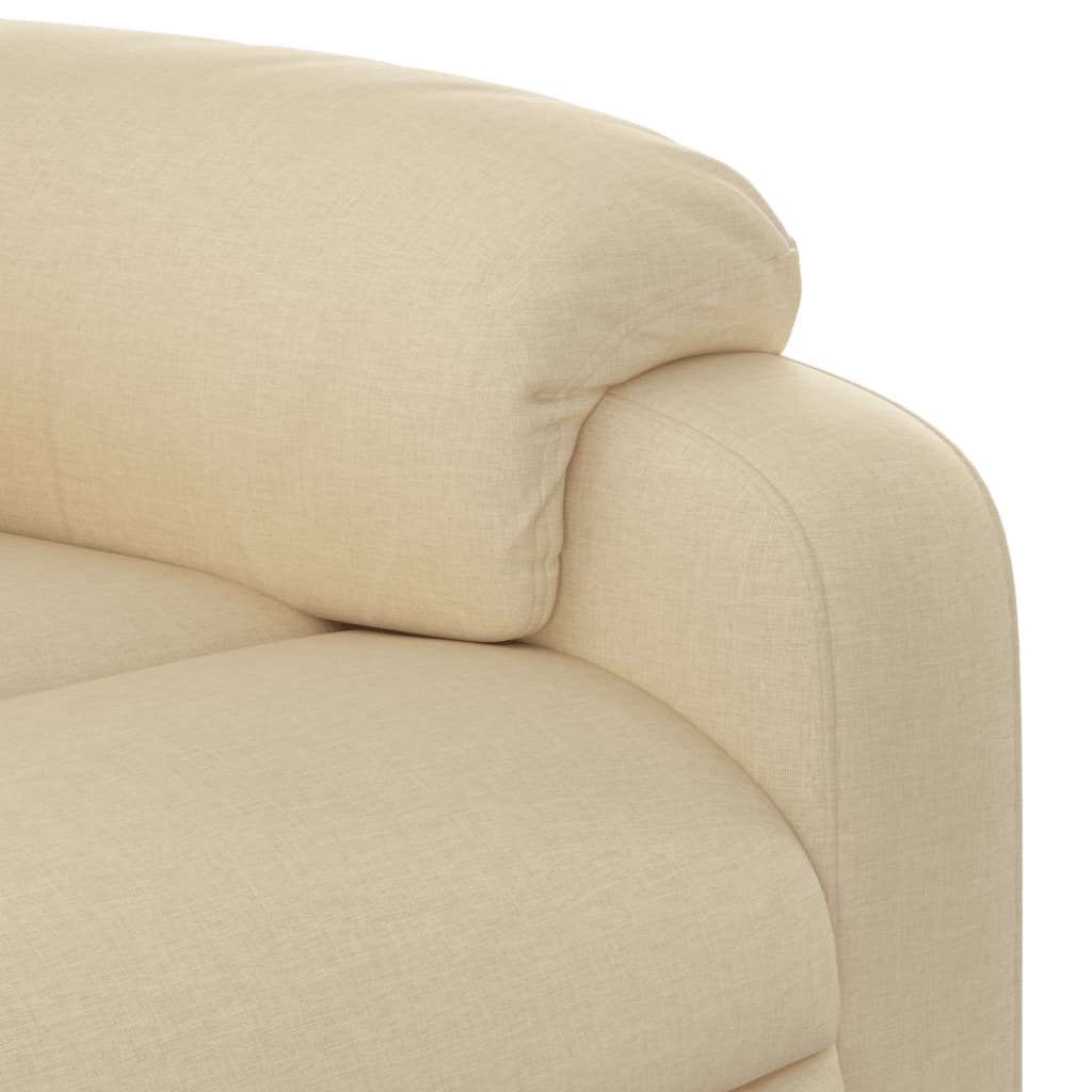 Fauteuil inclinable de massage électrique crème tissu