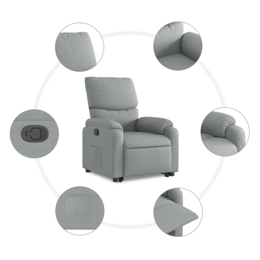 Fauteuil inclinable Gris clair Tissu - XIOS