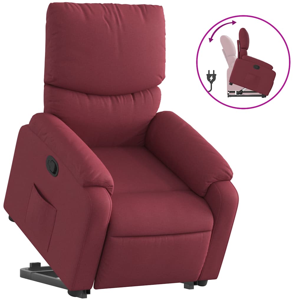 Fauteuil inclinable rouge bordeaux tissu - XIOS
