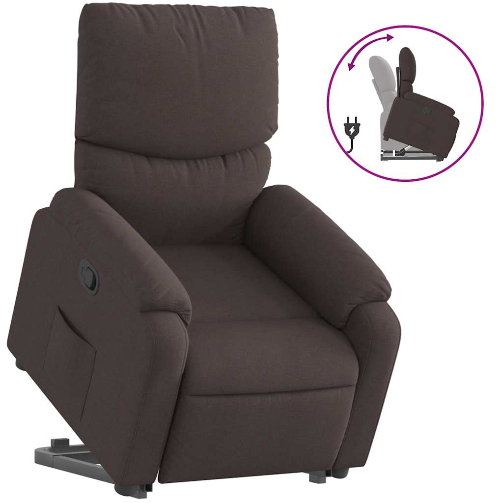Fauteuil inclinable marron foncé tissu - XIOS