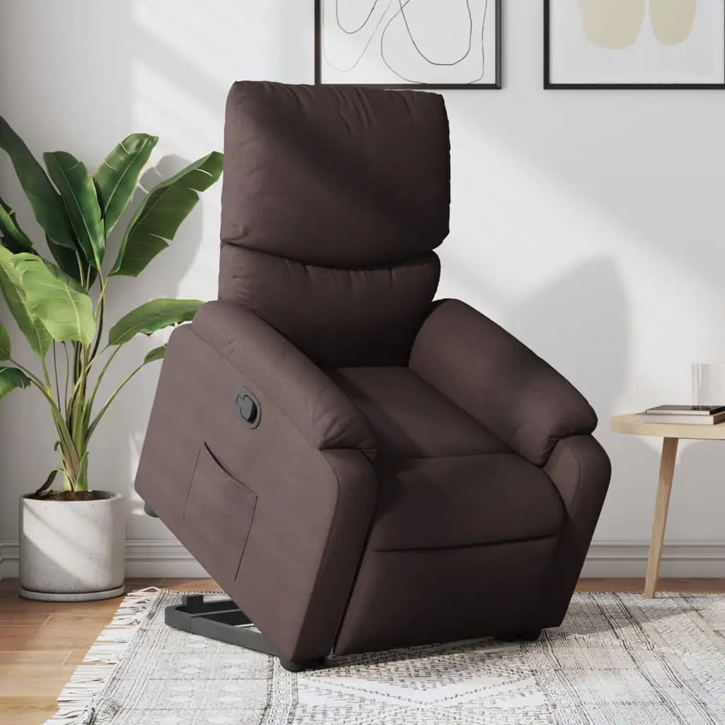 Fauteuil inclinable marron foncé tissu - XIOS