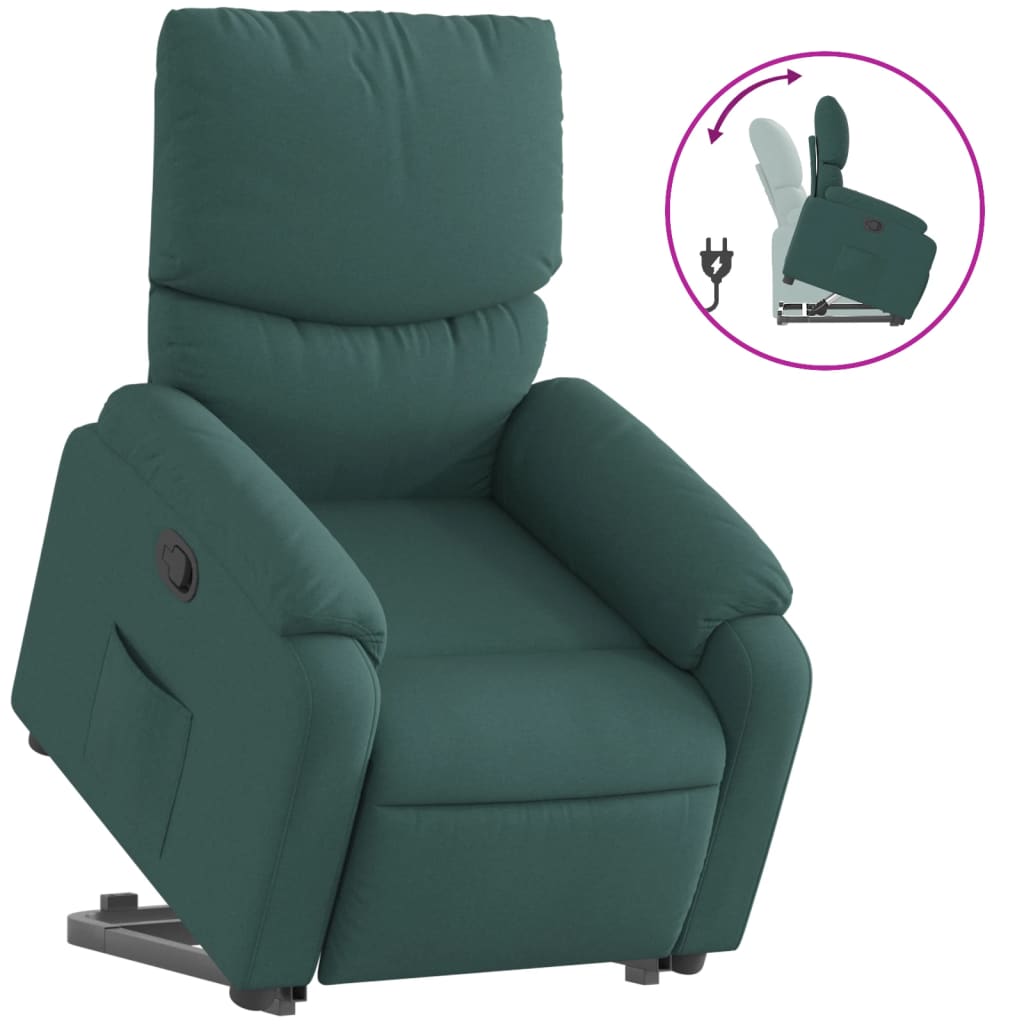 Fauteuil inclinable vert foncé tissu - XIOS
