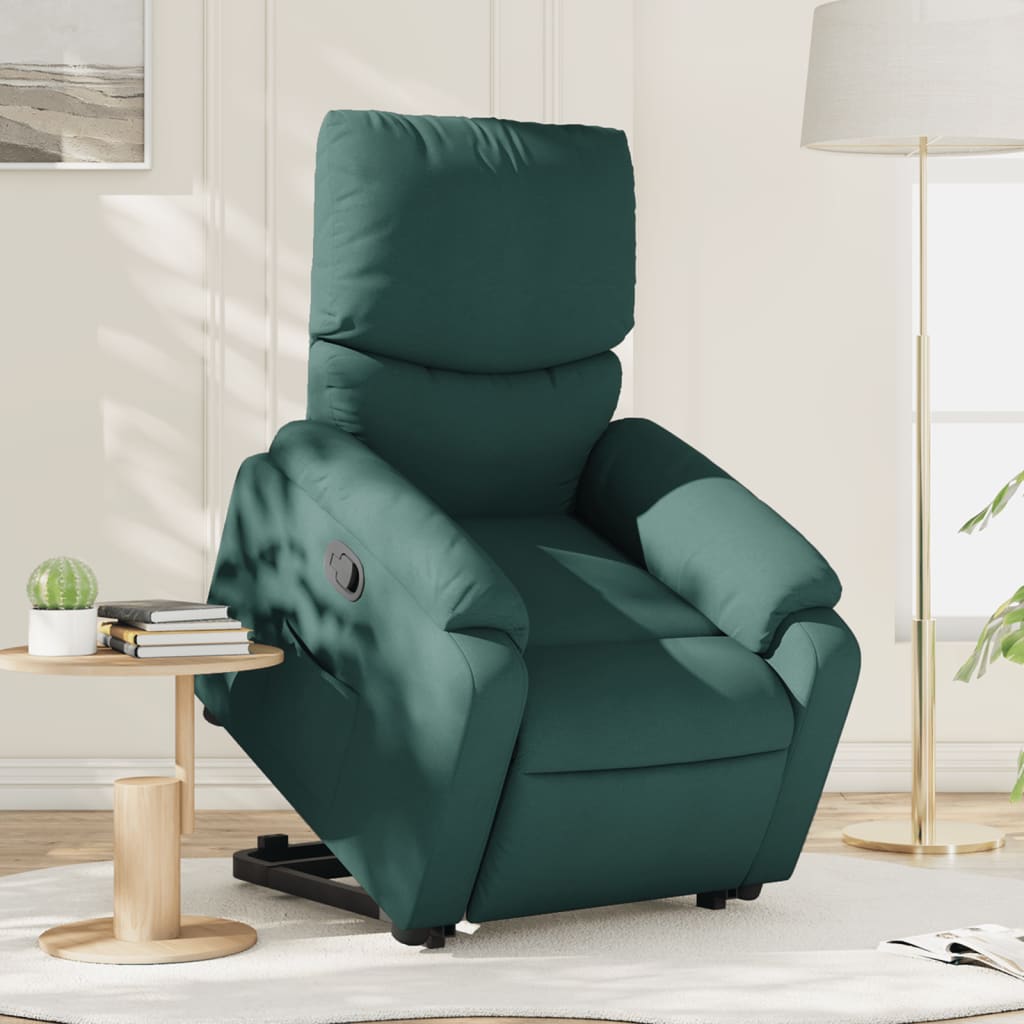 Fauteuil inclinable vert foncé tissu - XIOS