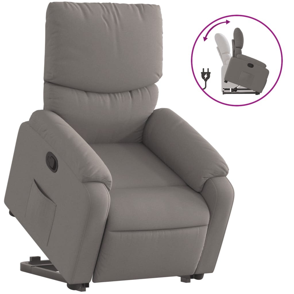 Fauteuil inclinable taupe tissu - XIOS