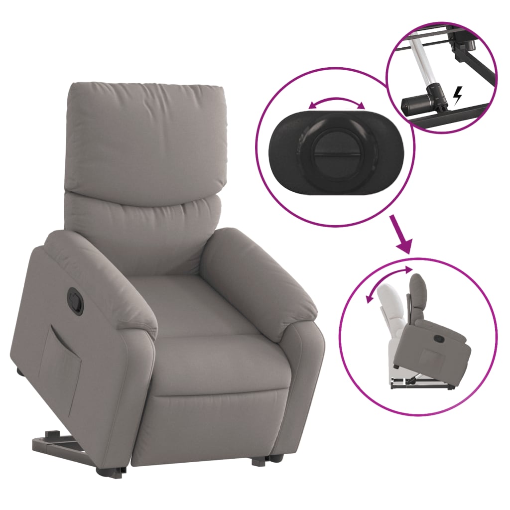Fauteuil inclinable taupe tissu - XIOS