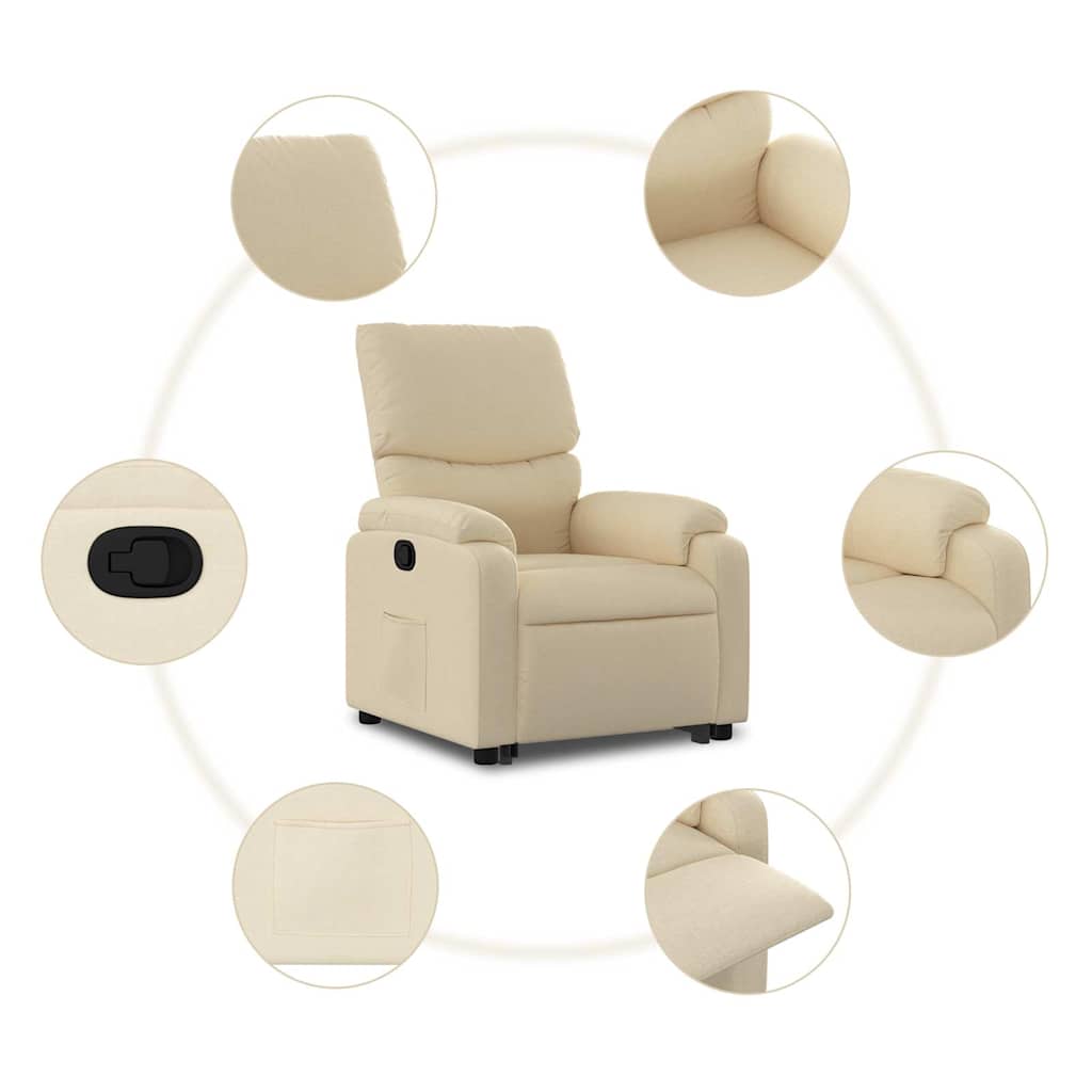 Fauteuil inclinable Crème Tissu - XIOS