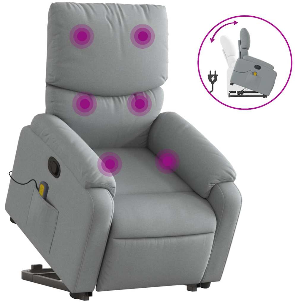 Fauteuil de massage inclinable Gris clair Tissu - XIOS