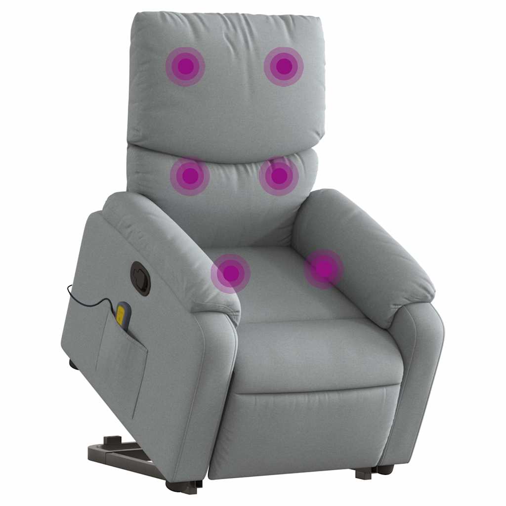 Fauteuil de massage inclinable Gris clair Tissu