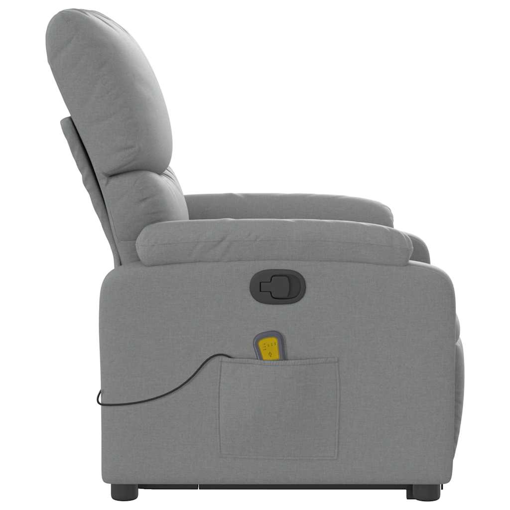 Fauteuil de massage inclinable Gris clair Tissu