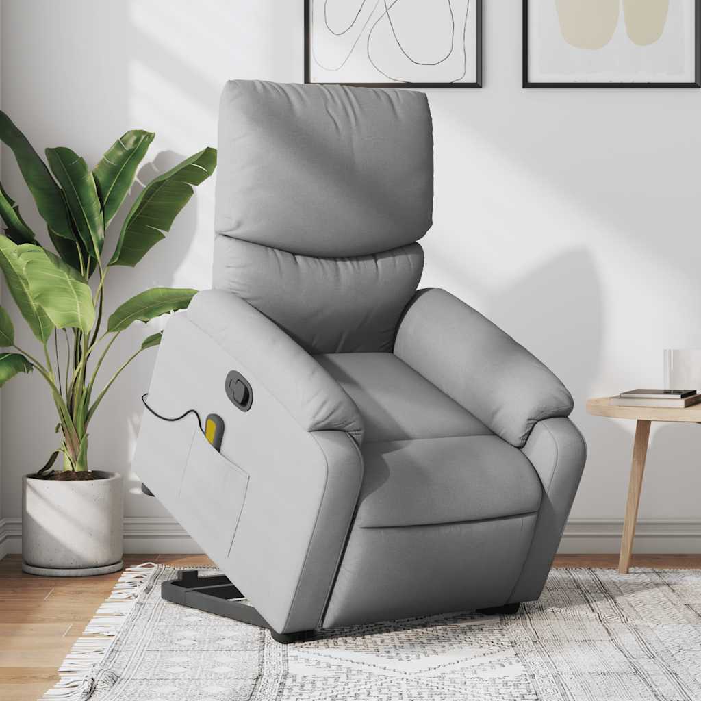 Fauteuil de massage inclinable Gris clair Tissu - XIOS