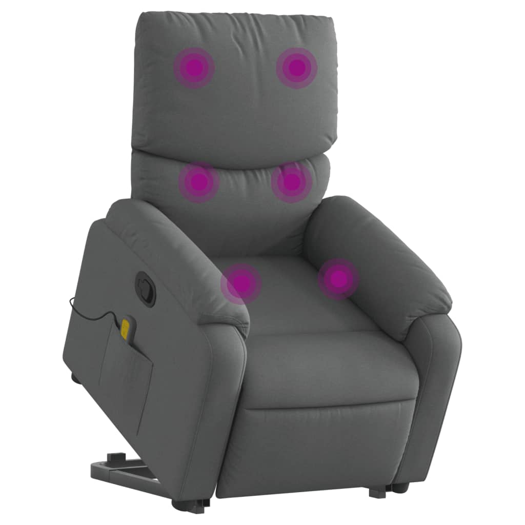 Fauteuil de massage inclinable Gris foncé Tissu - XIOS