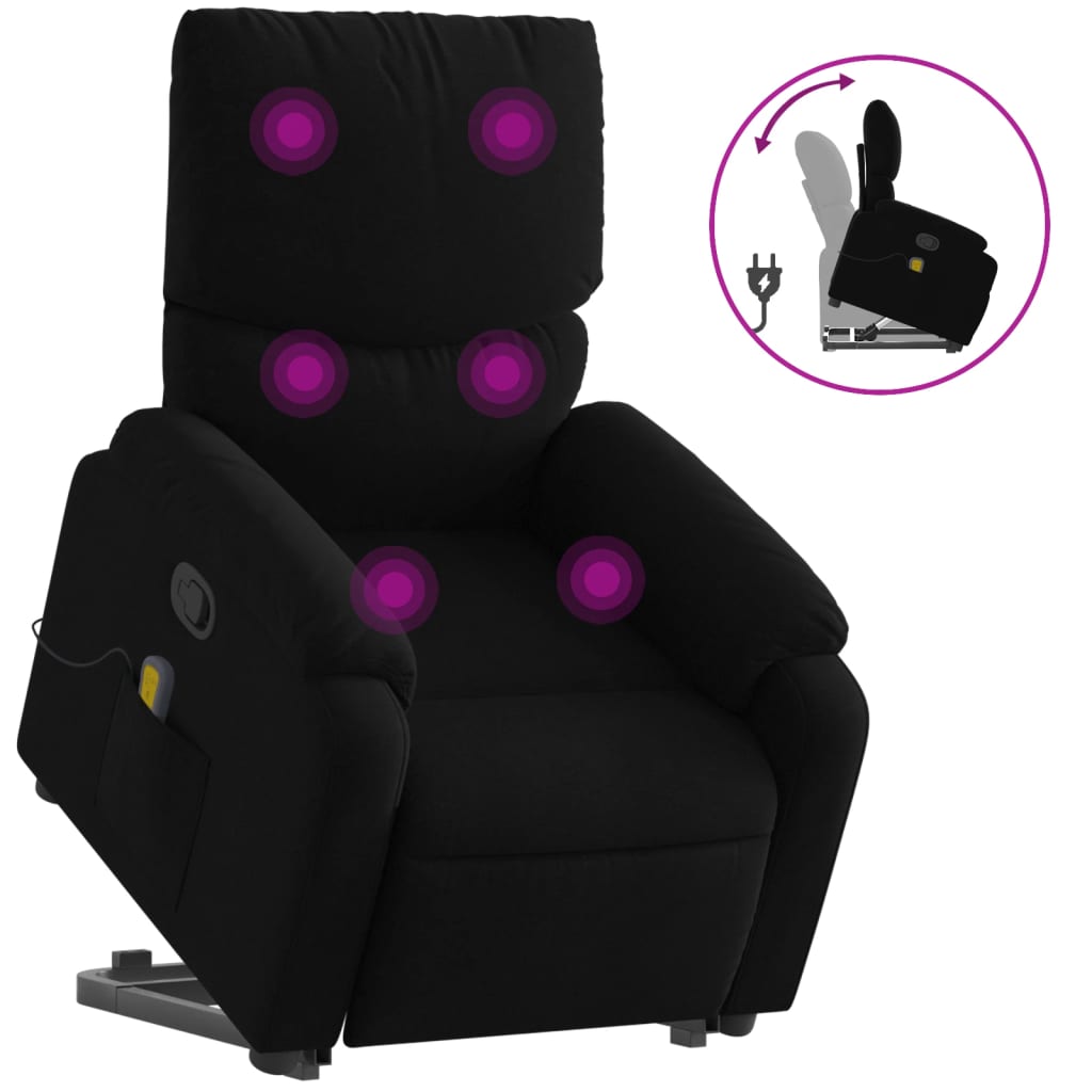 Fauteuil de massage inclinable Noir Tissu - XIOS