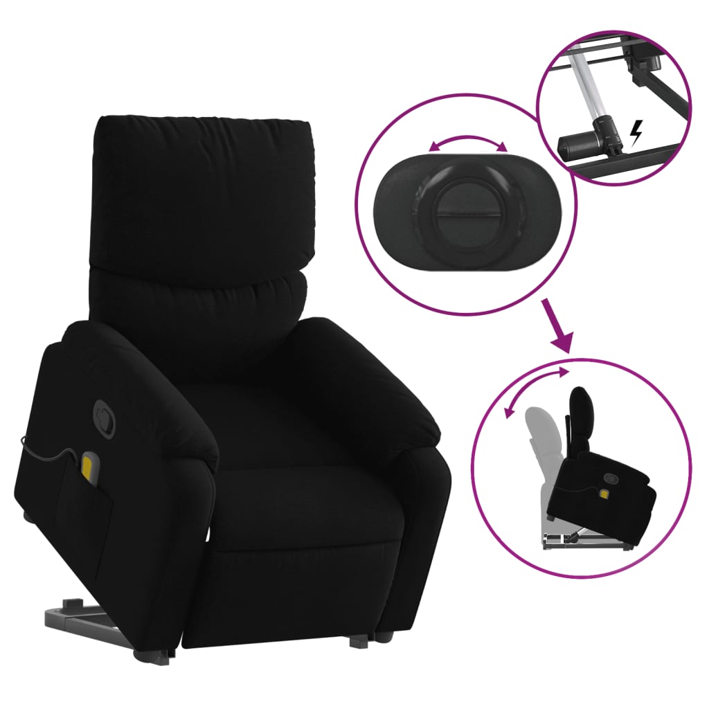 Fauteuil de massage inclinable Noir Tissu - XIOS