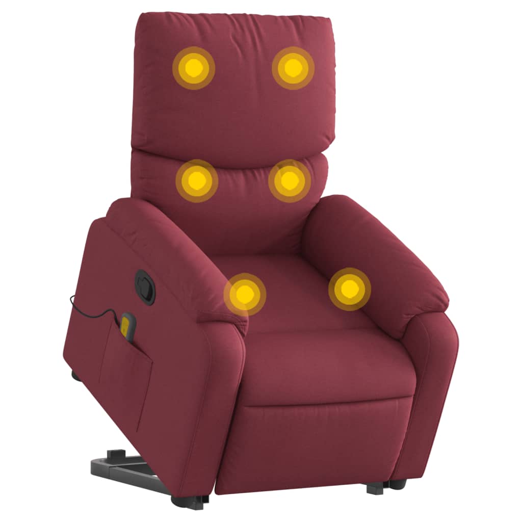Fauteuil inclinable de massage Rouge bordeaux Tissu - XIOS