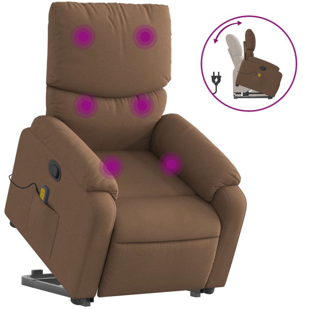 Fauteuil de massage inclinable Marron Tissu - XIOS