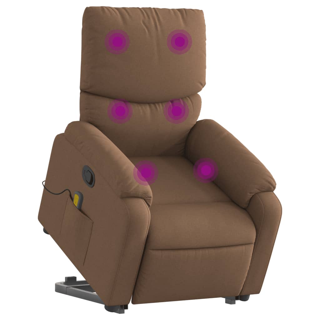 Fauteuil de massage inclinable Marron Tissu