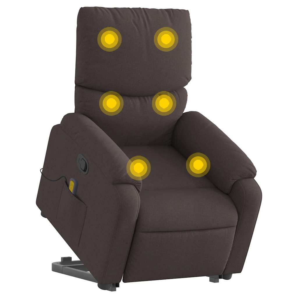 Fauteuil inclinable de massage Marron foncé Tissu - XIOS