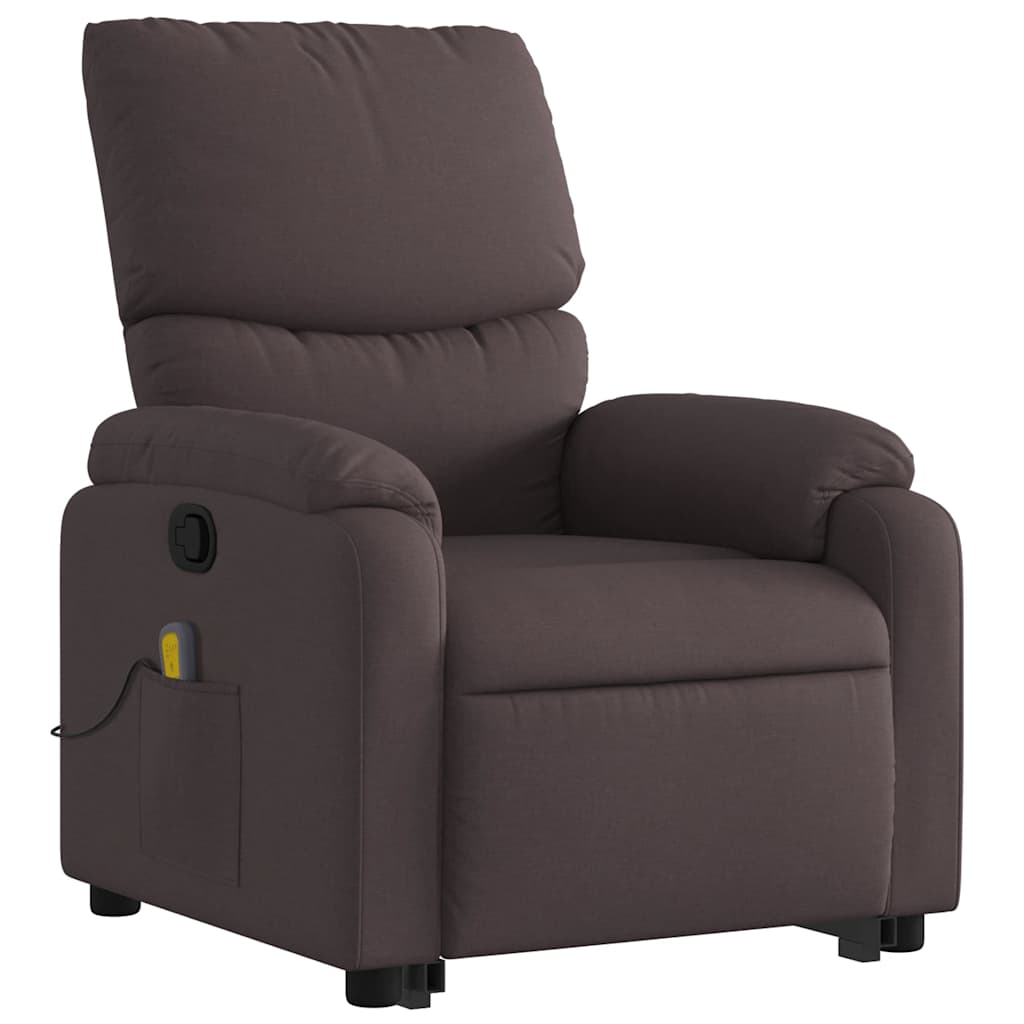 Fauteuil inclinable de massage Marron foncé Tissu - XIOS