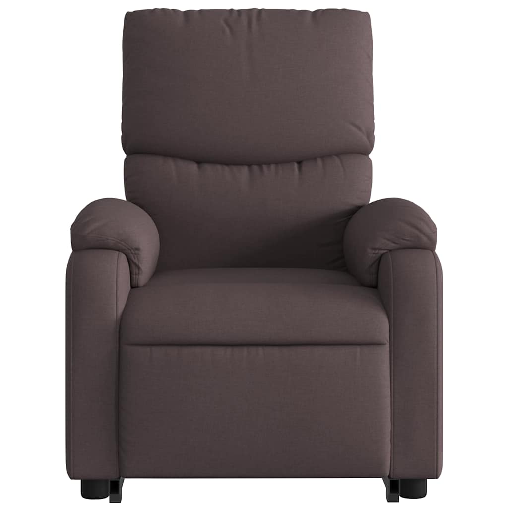 Fauteuil inclinable de massage Marron foncé Tissu