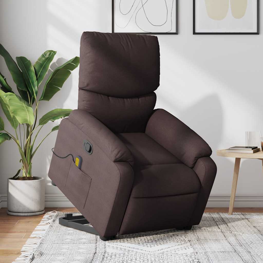 Fauteuil inclinable de massage Marron foncé Tissu - XIOS