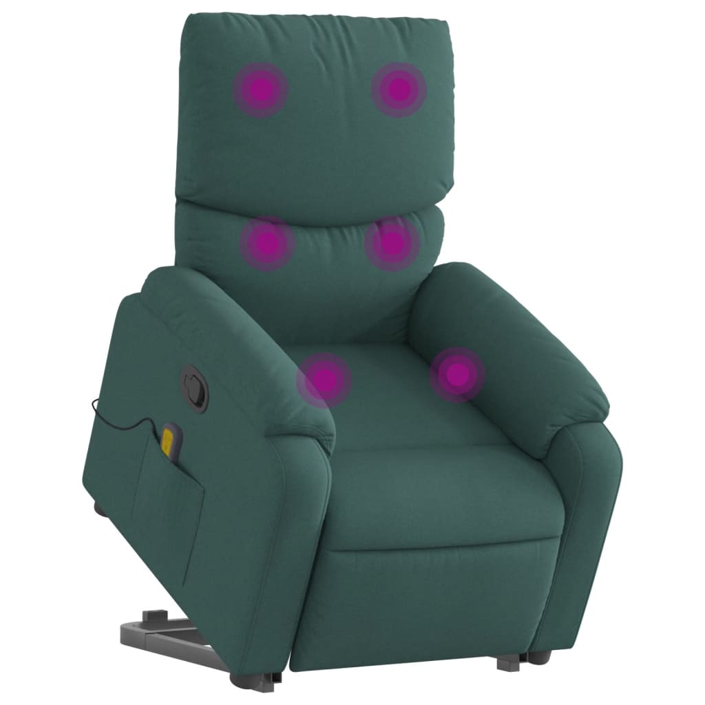 Fauteuil inclinable de massage Vert foncé Tissu - XIOS