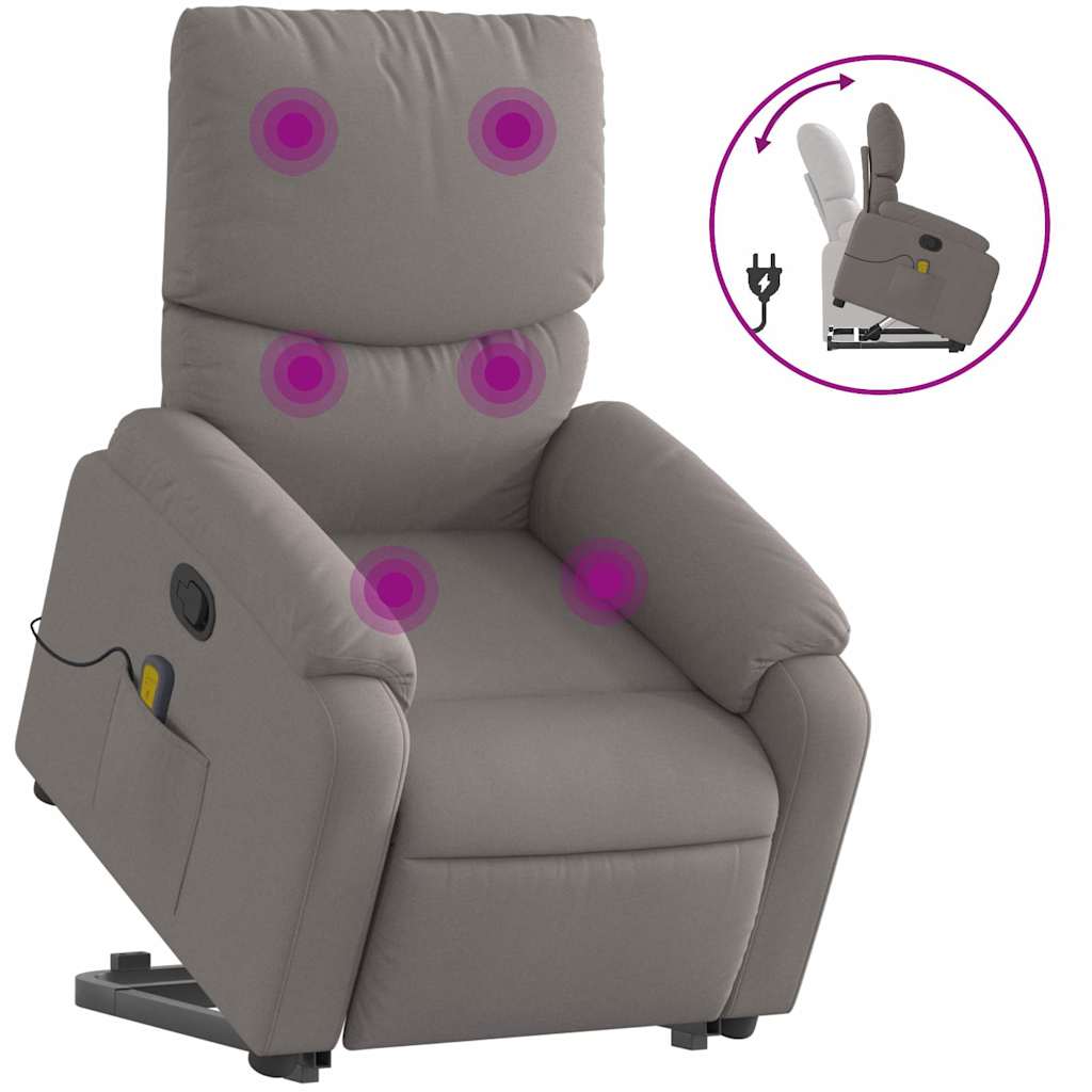 Fauteuil inclinable de massage Taupe Tissu - XIOS