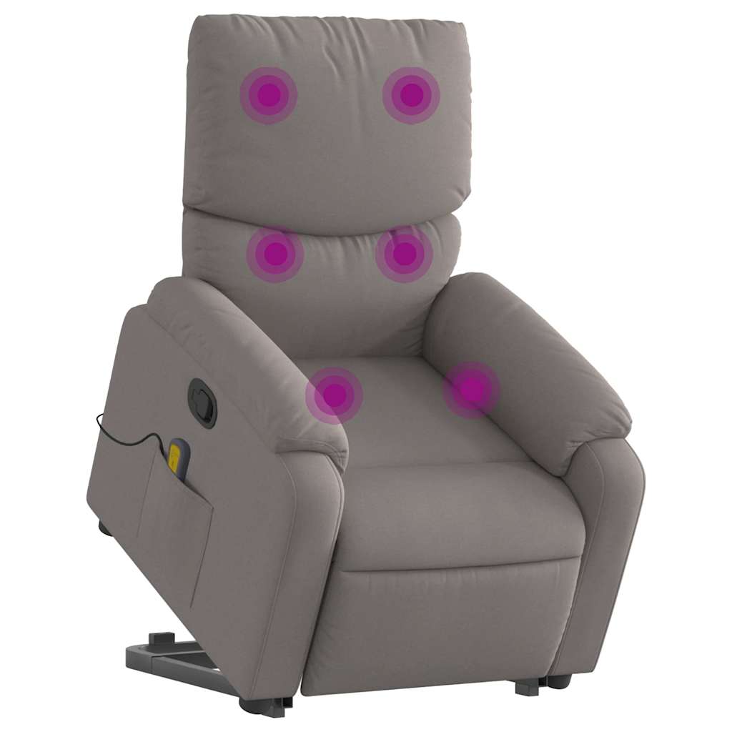 Fauteuil inclinable de massage Taupe Tissu