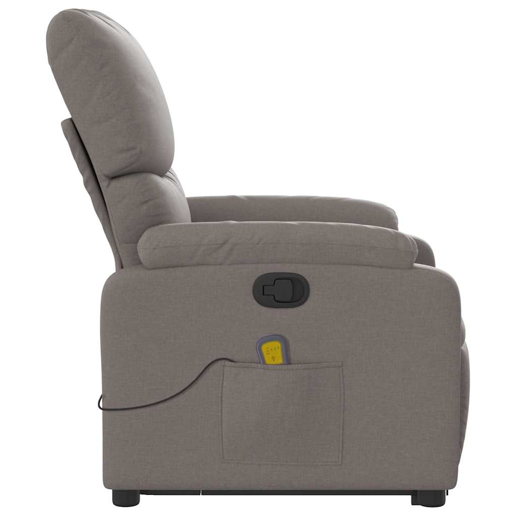 Fauteuil inclinable de massage Taupe Tissu