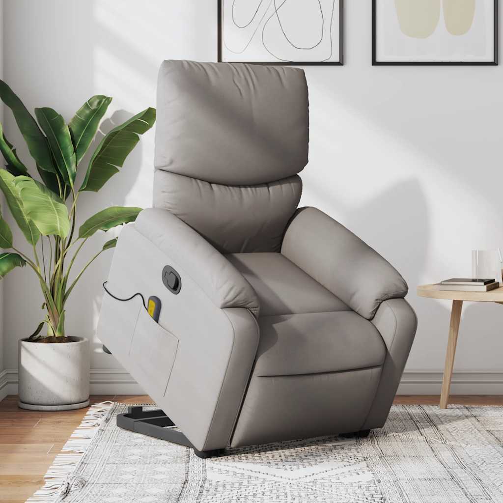 Fauteuil inclinable de massage Taupe Tissu - XIOS