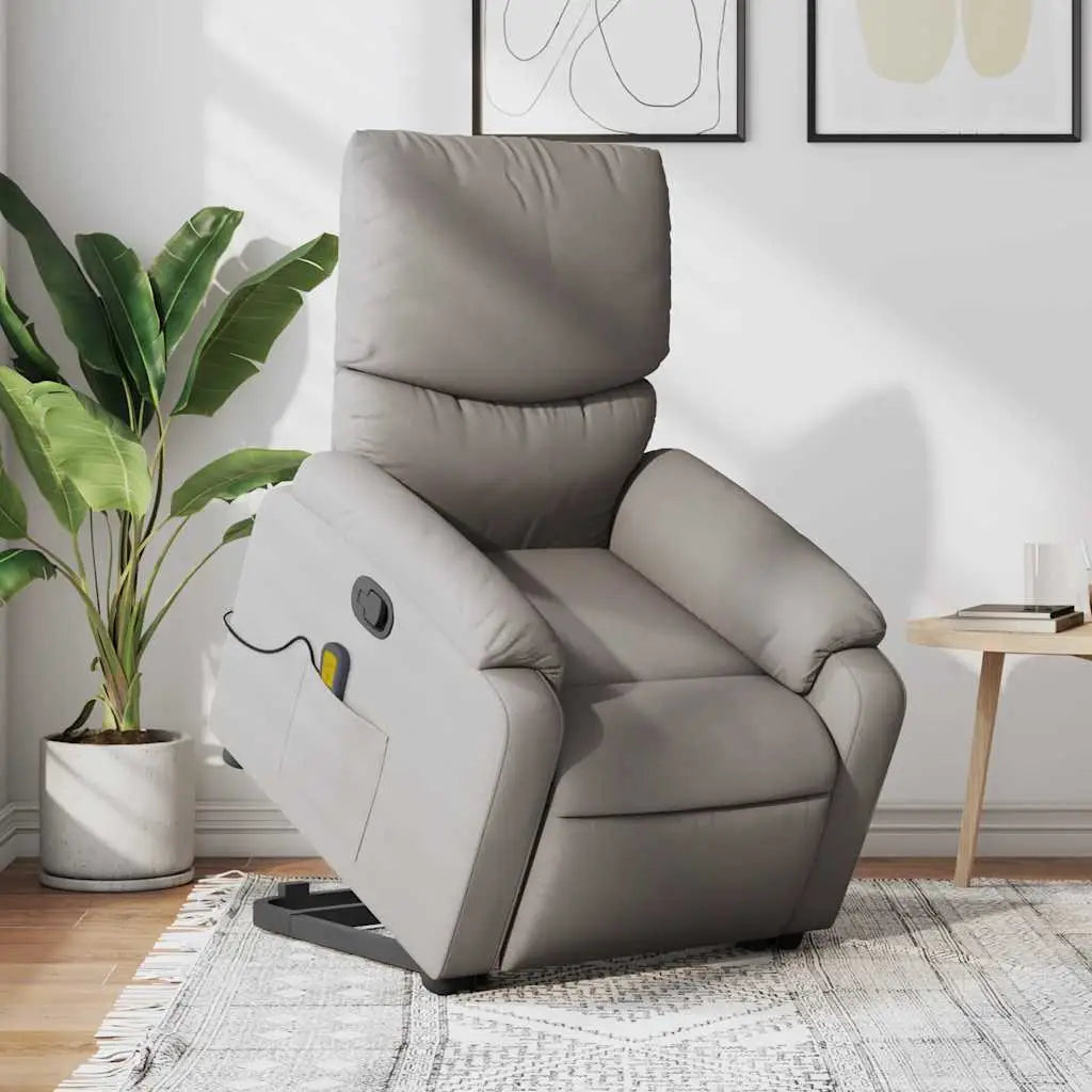 Fauteuil inclinable de massage Taupe Tissu - XIOS