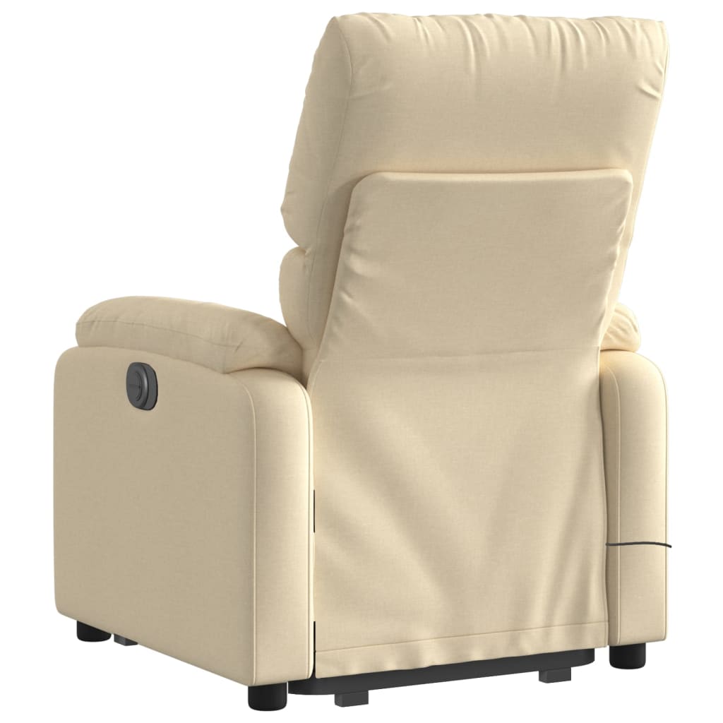 Fauteuil inclinable de massage Crème Tissu