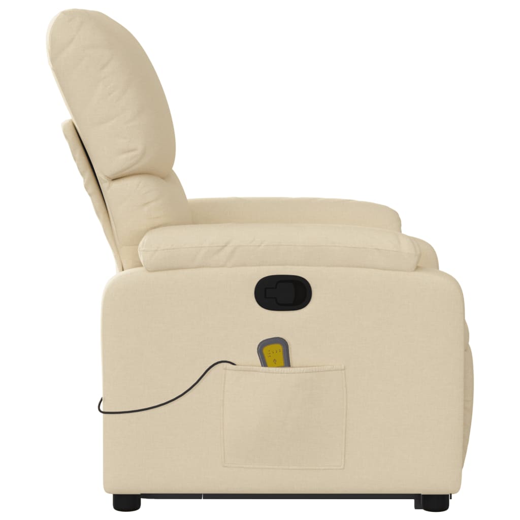Fauteuil inclinable de massage Crème Tissu