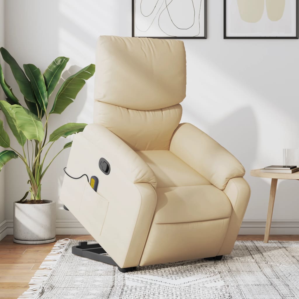 Fauteuil inclinable de massage Crème Tissu - XIOS